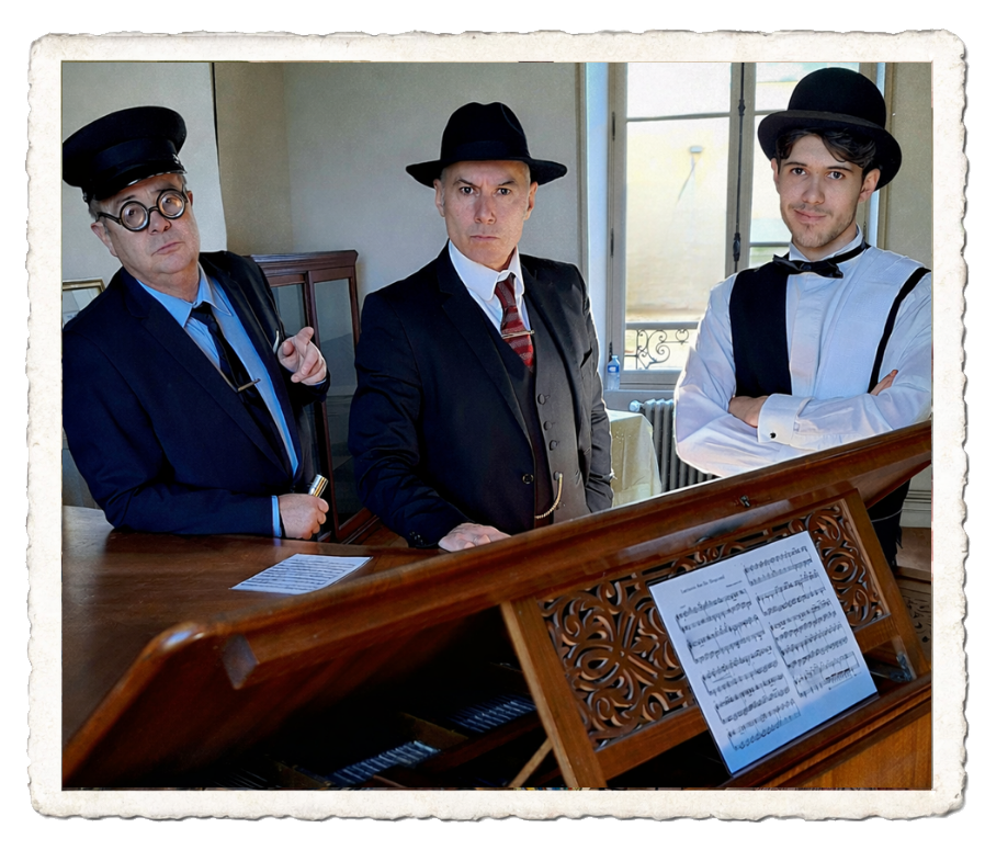 3 personnages au piano